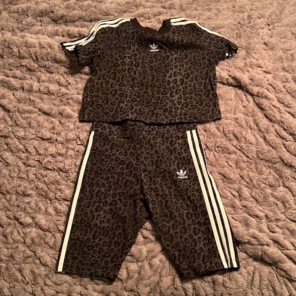 Adidas bike short and crop top